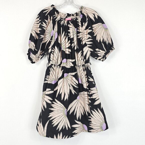 kate spade Dresses & Skirts - Kate Spade Falling Flower Dress Womens Small Black Cream Bloomcore Beachy Cotton